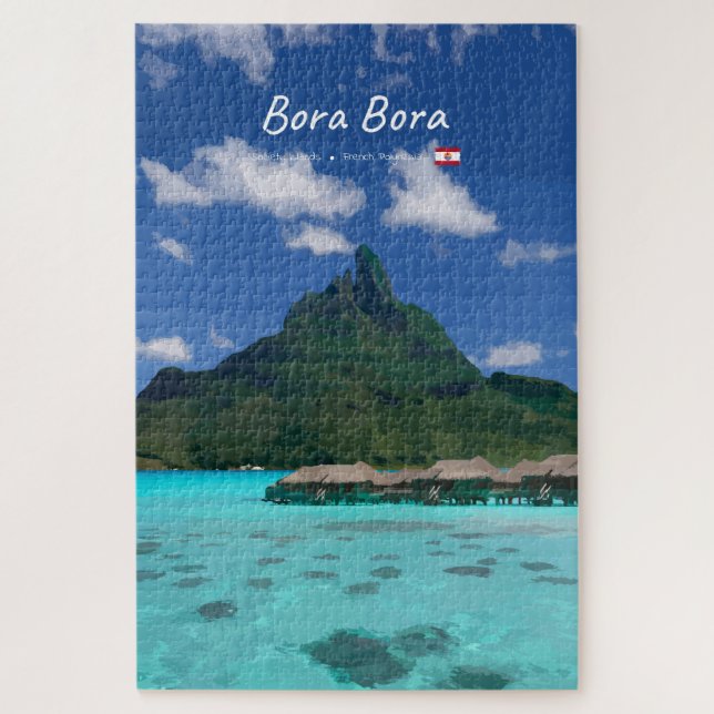Bora Bora, Französisch-Polynesien - Strandresort Puzzle (Vertikal)