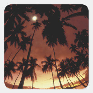 Bora Bora, Französisch-Polynesien Sunset durch Quadratischer Aufkleber