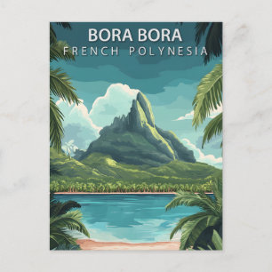 Bora Bora Französisch-Polynesien Vintage-Reise Postkarte