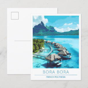 Bora Bora Französisch Polynesien Vintage Travel Postkarte