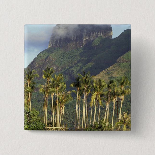 Bora Bora, Französisch-Polynesien Wasserfrontszene Button (Vorderseite)