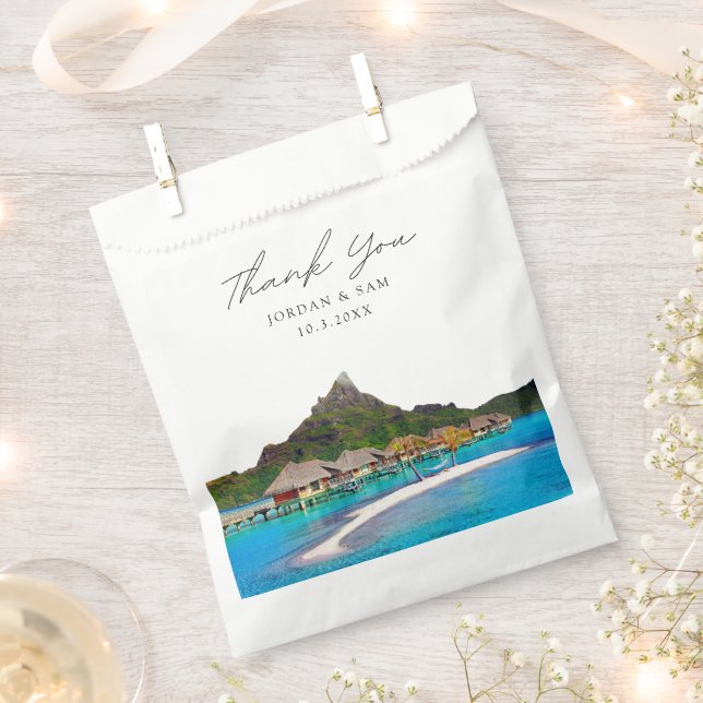 Bora Bora Gastgeschenk Hochzeit Vielen Dank Geschenktütchen (Ausgeschnitten)