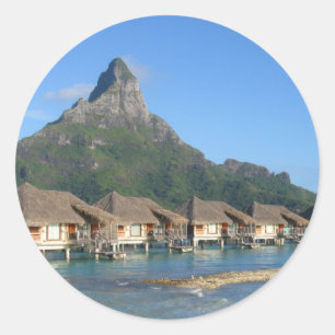 Bora Bora Hütten Runder Aufkleber