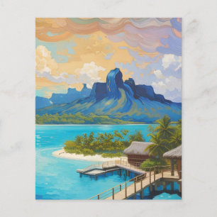 Bora Bora Insel Französisch Polynesien Kunst Flyer