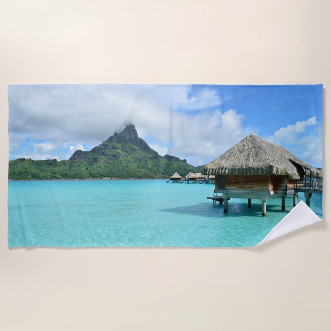 Bora Bora Insel und Erholungsort mit blauer Lagune Strandtuch (Vorderseite)