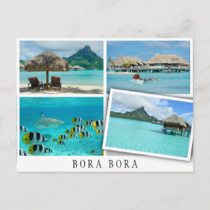 Bora Bora Lagoon Collage with loose image Postkarte