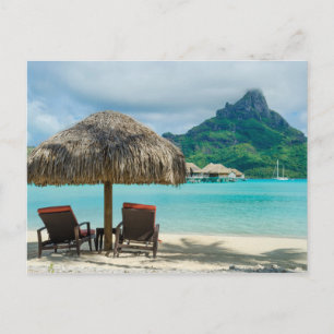 Bora Bora Liegestühle auf Postkarte