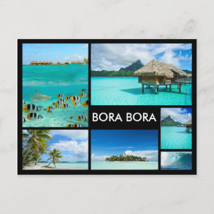 Bora Bora, mehrfaches Bild der Klebeseite Postkarte