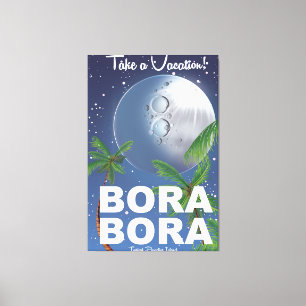 Bora Bora Moon Travel Poster Leinwanddruck