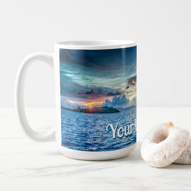 Bora Bora Ocean View Foto Kaffeetasse (Mit Donut)