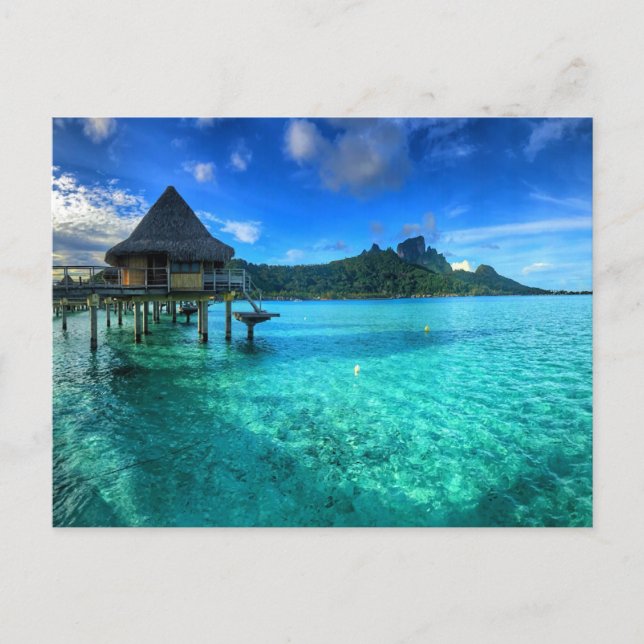 Bora Bora Paradise, Bungalow Overwater Postkarte (Vorderseite)