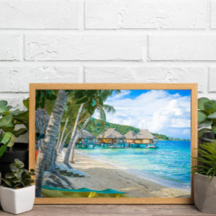 Bora Bora Pazifik Inseln Überwasser Bungalows Poster