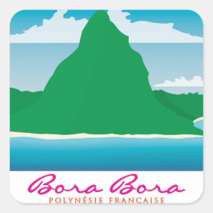 Bora Bora Quadratischer Aufkleber