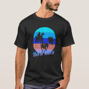 Bora Bora Retro Tropischer Palmen Urlaub T-Shirt