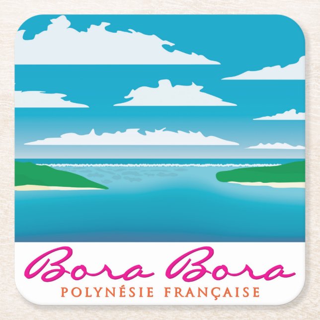 Bora Bora Riff Rechteckiger Pappuntersetzer (Vorderseite)