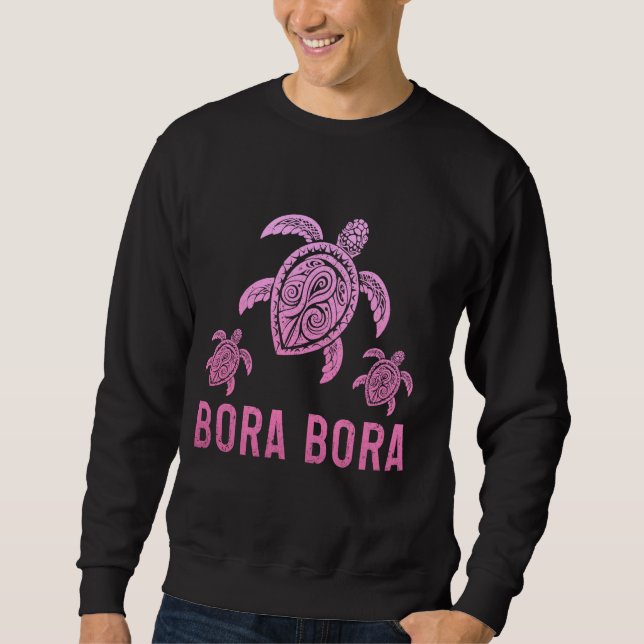 Bora Bora Sea Turtle Tahiti Französisch Polynesien Sweatshirt (Vorderseite)