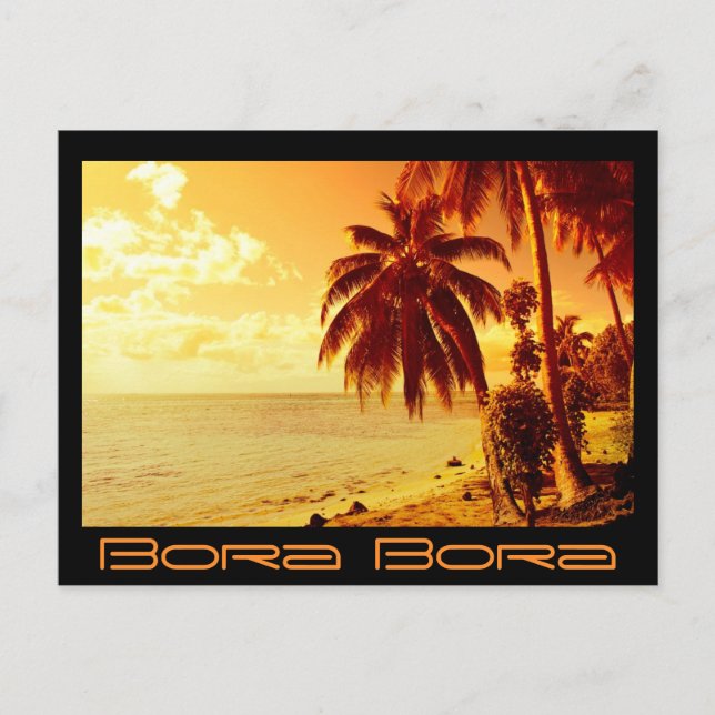 Bora Bora - Sonnenuntergang Postkarte (Vorderseite)