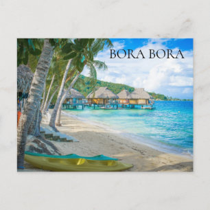 Bora Bora Strand Pfahlbauten Foto Postkarte