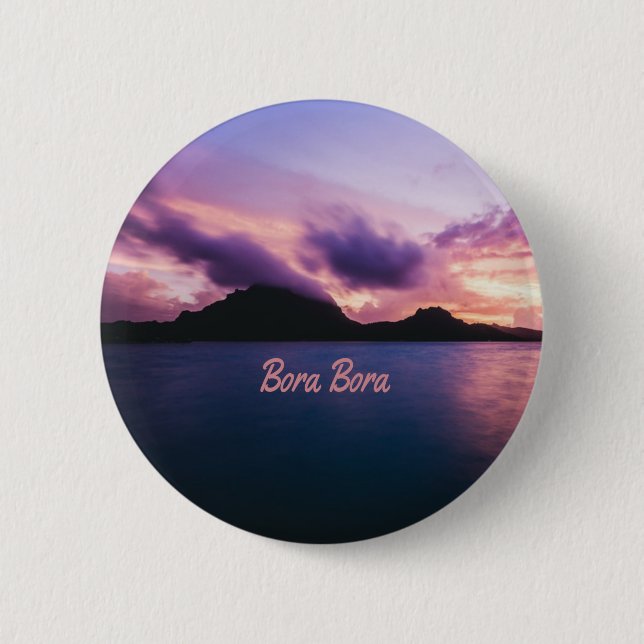 Bora Bora Suset Island Beach Button (Vorderseite)