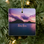 Bora Bora Suset Island Beach Keramikornament<br><div class="desc">Schöner rosa und lila Sonnenuntergang auf der Insel Bora Bora,  südlich der Pazifikinsel in Französisch-Polynesien. Dieses Urlaubsziel am Strand ist ein echter Paradies.</div>