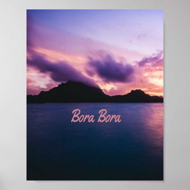 Bora Bora Suset Island Beach Poster (Vorne)