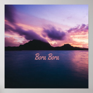 Bora Bora Suset Island Beach Poster