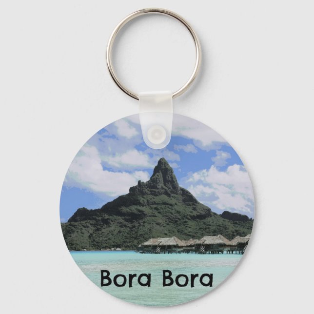 Bora Bora Tahiti Atoll Formation Schlüsselanhänger (Vorderseite)