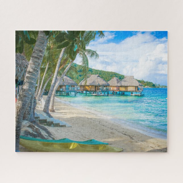 Bora Bora Tahiti Beach Bungalows Ozean Puzzle (Horizontal)