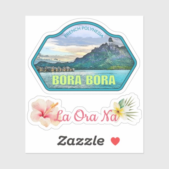 Bora Bora Tahiti Travel Vinyl Sticker (Blatt)