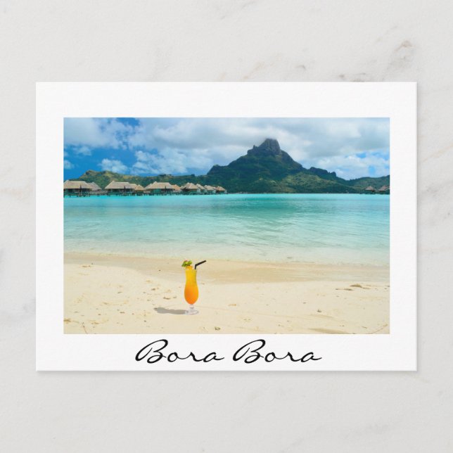 Bora Bora Tropischer Cocktail Postkarte (Vorderseite)