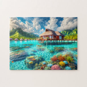 Bora Bora Tropisches Überwasserbungalow Puzzle