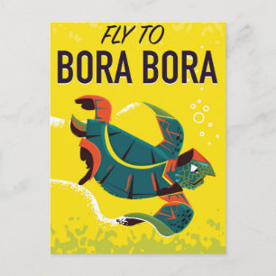 Bora Bora Vintage Reiseplakat Postkarte