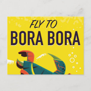 Bora Bora Vintage Reiseplakat Postkarte