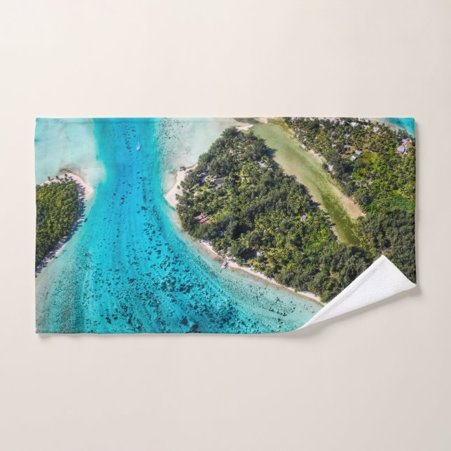 Bora Bora - Weg zum Ozean Badhandtuch Set (Handtuch)
