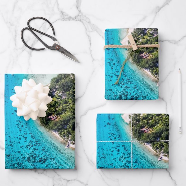 Bora Bora - Weg zum Ozean Geschenkpapier Set (Vorderseite)