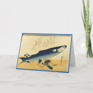 Bora (Gray Mullet) Hiroshige's Japanischer Fischdr Karte