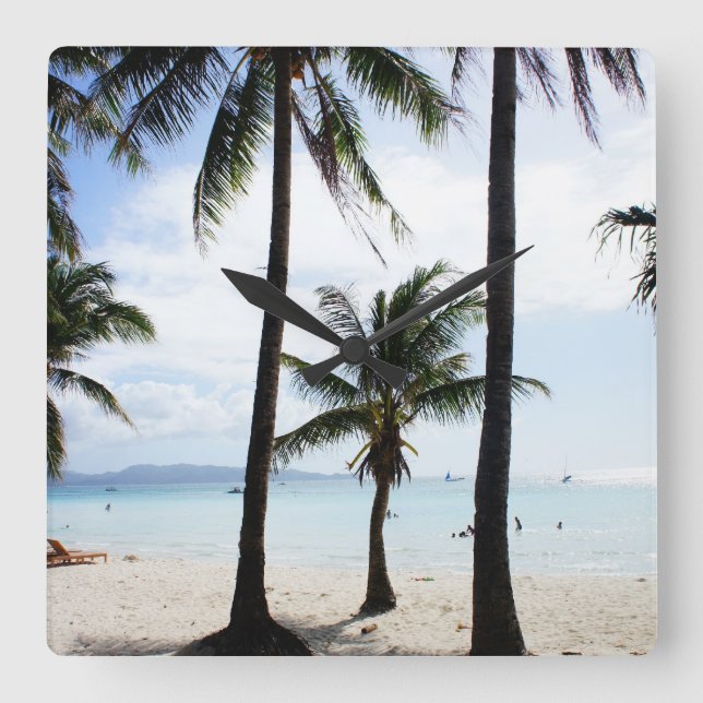 Boracay Philippinen Quadratische Wanduhr (Vorderseite)