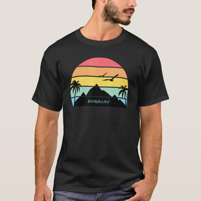 Boracay Philippines Beach Travel Palms Island El N T-Shirt (Vorderseite)