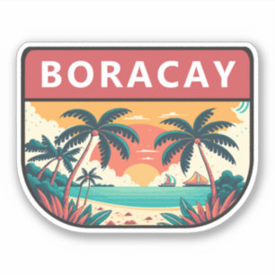 Boracay Philippines Retro Emblem Aufkleber