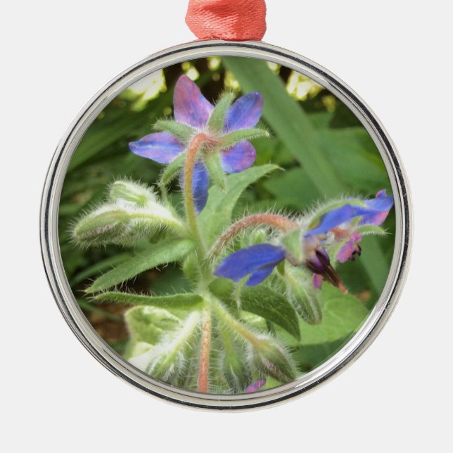 BORAGE Blue Pink Green — Ornament Aus Metall (Vorne)