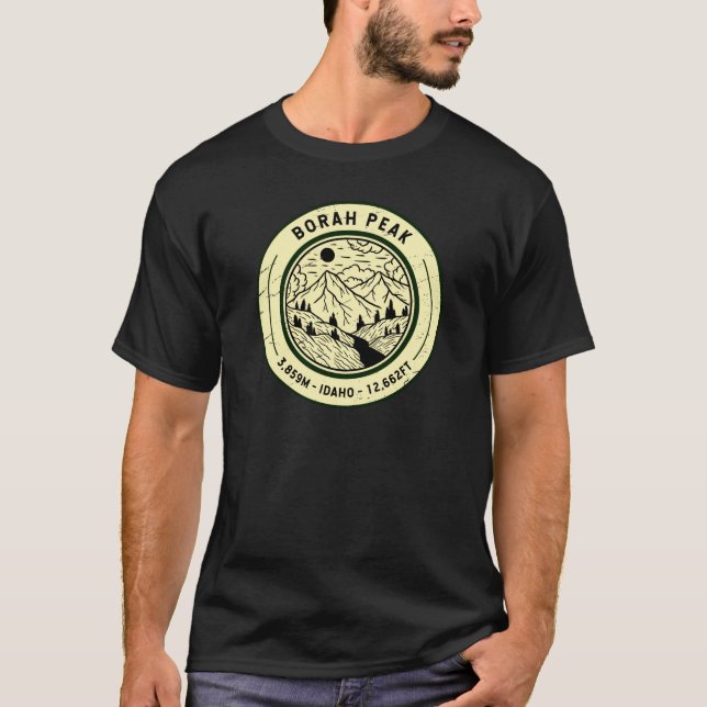 Borah Peak Idaho Wandern T-Shirt (Vorderseite)