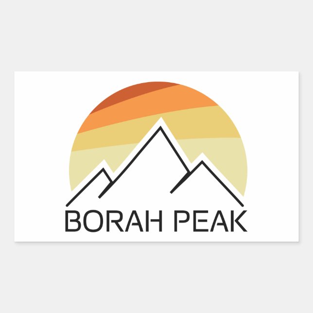 Borah Peak Retro Rechteckiger Aufkleber (Vorderseite)