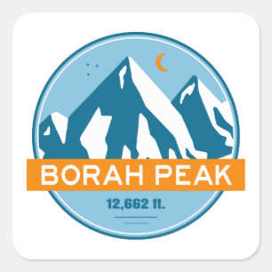 Borah Peak Stars Moon Quadratischer Aufkleber