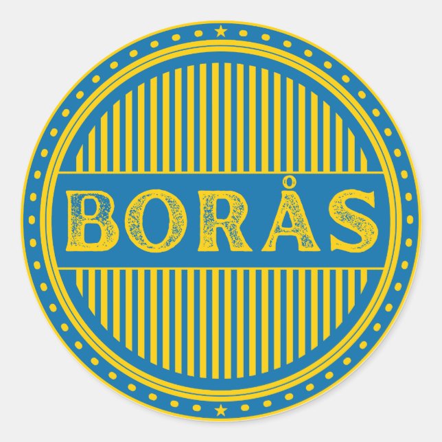 Borås City Pride Emblem – Swedish Identity Runder Aufkleber (Vorderseite)