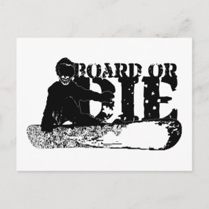 Bord oder die. Skeleboarder. Postkarte