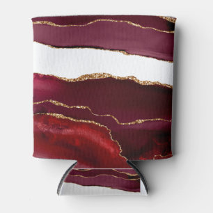 Bordeaux Agate und Gold Dosenkühler