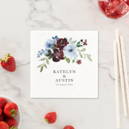 Bordeaux-Blütenhochzeit Serviette