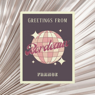 Bordeaux City France Retro Vintages Party Postkart Postkarte