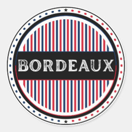 Bordeaux City Pride Emblem – French Identity Runder Aufkleber