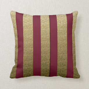 Bordeaux Color Gold Streifen Polyester-Throw-Kisse Kissen